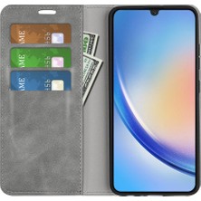 Cool-M Samsung Galaxy A24 Için 4g Cilt Dokunuşu Deri Cüzdan Telefon Kasası Manyetik Flip Standı Damla Geçirmez Kapak (Yurt Dışından)