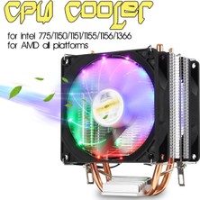 Teenspirit 【smartchoice】 Lga 775 1155 1151 1150 1366 Amd Için Süper Sessiz LED Rgb Fan Cpu Soğutucu Isı Borusu (Yurt Dışından)