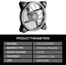 Teenspirit Rgb Kasa Fanı 12CM Soğutma Statik Fan Çift Diyaframlı Renk Değişen Güneş Tutulması Fanı (Yurt Dışından)