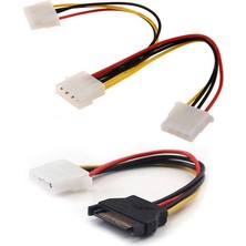 Teenspirit Bilgisayar Molex 4 Piny Ayırıcı Kablo ve Sata Tedarikdişi - Molex Erkek Adaptör Dönüştürücü Kablosu, 6 Inç (Yurt Dışından)