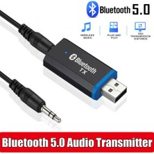 Teenspirit USB Bluetooth 5.0 Ses Dönüştürücü Adaptörü 3.5mm Aux Stereo Jakı Kulaklık Hoparlörü Için (Yurt Dışından)