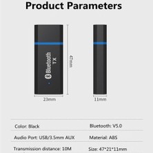 Teenspirit USB Bluetooth 5.0 Ses Dönüştürücü Adaptörü 3.5mm Aux Stereo Jakı Kulaklık Hoparlörü Için (Yurt Dışından)