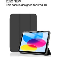 Xhappy 2022 IPAD10 Nesil 10.9 Için Uygun Üç Katlı Manyetik Deri Çanta Tablet Kılıfı (Yurt Dışından)