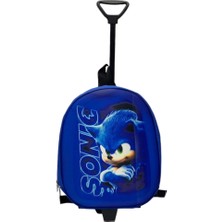 Dzc Kuzenler Avm Sonıc Anaokulu Kreş Çocuk Valiz Sırt Çantası Çekçekli Sonık Tekerlekli