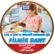 Boss Tape Çift Taraflı Bant - Hobi, Karton, El işleri İçin En:18mm Boy:25mt