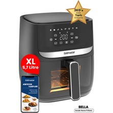 Goldmaster Bella 1700W Xl Dokunmatik Cam Kapaklı Hazne Aydınlatmalı 3kg Tartı Fonksiyonlu Airfryer Sıcak Hava Fritözü