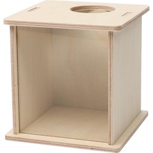 Fenteer Hamster Kazma Kutusu Ahşap Açık Akrilik Görünür Hutch Kulübesi Hamster Kum Banyo Kutusu 16CMX13CMX14CM (Yurt Dışından)