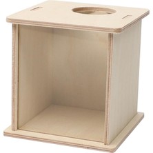 Fenteer Hamster Kazma Kutusu Ahşap Açık Akrilik Görünür Hutch Kulübesi Hamster Kum Banyo Kutusu 16CMX13CMX14CM (Yurt Dışından)