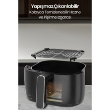 Goldmaster Versay 1700W Xl Dokunmatik 8 Ön Ayarlı Cam Kapaklı Hazne Aydınlatmalı Airfryer Sıcak Hava Fritözü