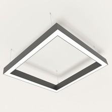 TekwaT Kare 100x100 Lineer Armatür (CRI>95) 5700 Kelvin Siyah Kasa