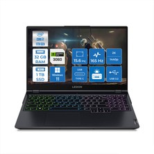 Lenovo Legion 5 Intel Core i7 11600H 32GB 1TB SSD 6GB RTX3060 Windows 11 Pro 15.6" WQHD 165Hz Taşınabilir Bilgisayar 82JH002FTX009