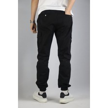İnpool Siyah Erkek Oversize Jogger Bel ve Paça Lastikli Kargo Cepli Pantolon