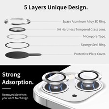 Babilden iPhone 13 Alüminyum Alaşım Çerçeveli Tempered Glass Kamera Lens Koruyucu