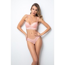 Doremi Push-Up Dolgulu Geniş Kanatlı Dantelli Sütyen Takım