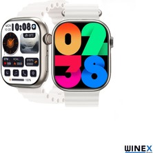 Winex 2024 Watch 9 Pro Amoled Ekran Android İos Uyumlu Akıllı Saat Beyaz