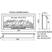 Alaz Efekt Elektrikli Şömine Haznesi Ses Efektli Bluetoothlu 130 cm 1800 W