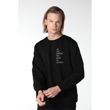 Defy's Erkek Baskılı Sweatshirt Siyah - S