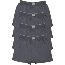 Tutku 4'lü Erkek Penye Havlu Bel Düz Boxer Abani Classic Füme