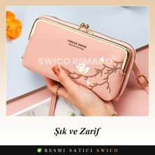 Swico Remado Kadın Vintage Çiçek Nakış Çapraz Telefon Çantası (Yurt Dışından)