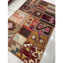 Burak Halı El Dokuma Patchwork 80X120 Küçük Ölçü %100 Yün Halı !