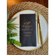 Kidspartim Gold Yaldızlı Siyah Mutluluğumuzu Bizimle Paylaştığınız Için Teşekkür Ederiz Peçete 16 Lı