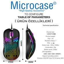 Microcase 4800 Dpı Kablolu Rgb Gaming MOUSE-AL3762