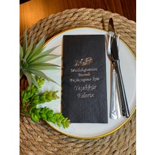 Kidspartim Gümüş Yaldızlı Siyah Mutluluğumuzu Bizimle Paylaştığınız Için Teşekkür Ederiz Peçete 16 Lı