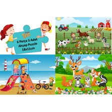 Trendy Toys Ahşap Puzzle Ilk Yapbozum 3 Adet 6 Parçalı 18X11CM