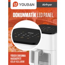 Youban  Air Fryer 3.5l Camlı Kırmızı Fritöz