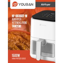 Youban  Air Fryer 3.5l Camlı Kırmızı Fritöz