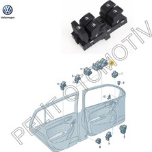 Pelit Otomotiv Golf 7 Sol Dörtlü Cam Açma Düğmesi 5G0959857D