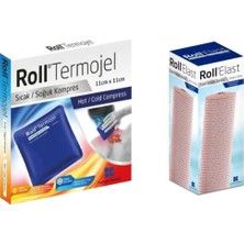 Roll Elast Ten Rengi Tıbbi Elastik Bandaj 12 cm x 3.5 m + Termojel Sıcak Soğuk Kompress 11 cm x 11 cm