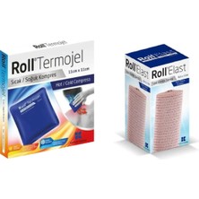 Roll Elast Ten Rengi Tıbbi Elastik Bandaj 8 cm x 3.5 m + Termojel Sıcak Soğuk Kompress 11 cm x 11 cm