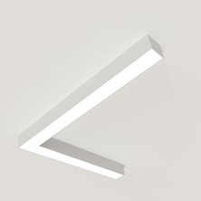 TekwaT L Şekil 150X75 Lineer Armatür  (CRI>95) 4000 Kelvin Beyaz Kasa