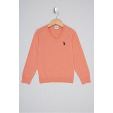 U.S. Polo Assn. Pembe Kız Çocuk Triko Kazak