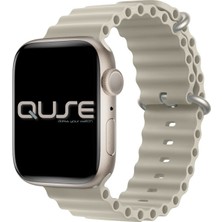 Quse Ocean Loop Silikon Kordon, Apple Watch Series SE/10/9/8/7/6/5/4/3 ile Uyumlu, 42mm/41mm/40mm/38mm, Yıldız Işığı