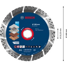 Bosch Expert Multimaterial Elmas Kesme Diski 180 x 22,23 x 2,4 x 12 mm