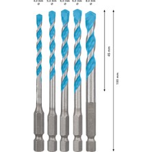 Bosch Expert Hex-9 Multiconstruction Delme Ucu Seti 4/5/6/6/8 mm 5 Parça