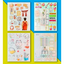 Giftmoda My Dıy Sticker Book 24 * 17 cm 16 Sayfa Özel Tasarım Rengarenk Sticker Kitabı