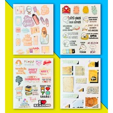 Giftmoda My Dıy Sticker Book 24 * 17 cm 16 Sayfa Özel Tasarım Rengarenk Sticker Kitabı