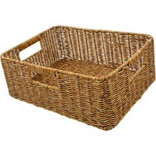 Kenan Rattan Sepet Sundurukları Kiler Oturma Odası Tezgahı Için Depolama Sepeti Karanlık 38X26X13CM (Yurt Dışından)