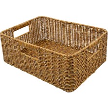 Kenan Rattan Sepet Sundurukları Kiler Oturma Odası Tezgahı Için Depolama Sepeti Karanlık 38X26X13CM (Yurt Dışından)