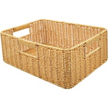 Kenan Rattan Sepet Sundurukları Kiler Oturma Odası Tezgah Işığı Için Depolama Sepeti 38X26X13CM (Yurt Dışından)