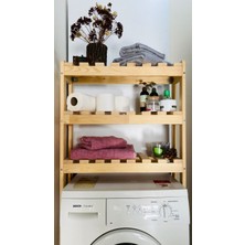 Elmobsan Banyo Çamaşır Makinesi Üstü Raflı Düzenleyici Dolap