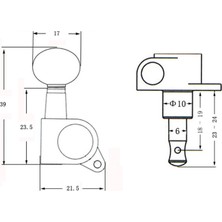 Kenan 4x 2l 2r String Tuning Caps Mühürlü Guitar Tuner Gişe Gitar Için (Yurt Dışından)