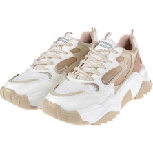 Pullman Kadın Spor Ayakkabı Sneaker SMS-65100   Beyaz Bej