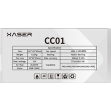 Xaser CC01 Intel 1156/1155/1151-amd Am2/am2 /am3/am4 Rainbow Cpu (İŞLEMCİ) Fanı