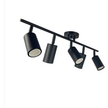 Riolight  LED Spot,led Avize Siyah 1 Gövde 5XGU10 Duylu Gün ışığı 360 Derece Hareketli Başlık Spot