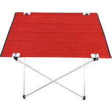 Katlanabilir Kumaş Kamp ve Piknik Masası, Kırmızı, Geniş Model, 73 x 55 x 48 cm