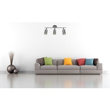 Riolight  LED Spot,led Avize Krom Gövde 3XGU10 Duylu GÜN IŞIĞI 360 Derece Hareketli Başlık Spot